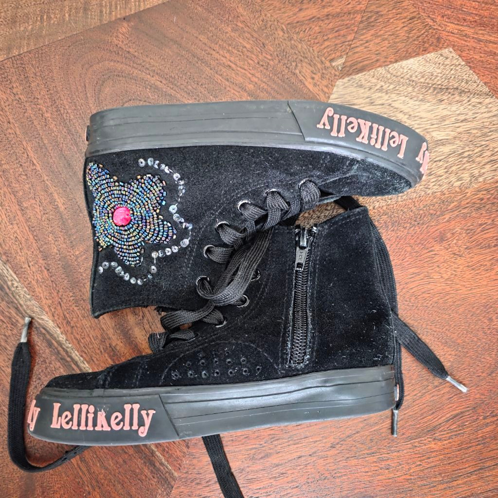 Girls' Lelli Kelly Black Pink Sequin High-Top Sneakers US 11 (Toddler Girl) - Picture 3 of 8